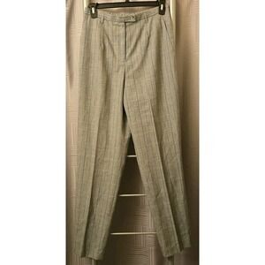 Vtg Pendleton Womens Gray Glen Plaid Wool Straight Leg Dress Pant USA Sz 10 Tall